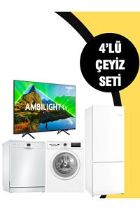 Beyaz Eşya Çeyiz Seti Philips Led Tv  9 Kg Çam. Makinesi 4 Prg. Bulaşık Makinesi 483 lt Buzdolabı ürün fotoğrafı