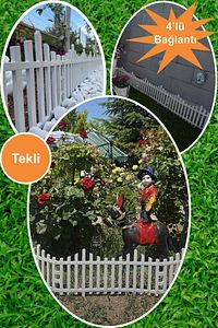Dekoratif Bahçe Çiti Plastik Çit Tekli 39cm X 59cm - Beyaz ürün fotoğrafı