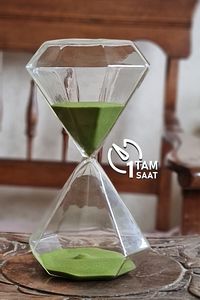 Diamond Kum Saati, Adaçayı Yeşili Dekor Ürünleri, 60 Dakika Kum Saati, Yeni Ev Taşınma Hediyesi ürün fotoğrafı
