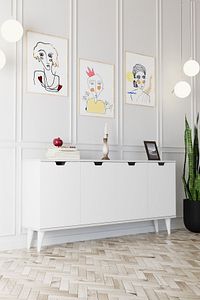 Elegant 4 Kapaklı Dekoratif Konsol  Beyaz ürün fotoğrafı