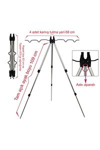 Teleskopik Kamış Dayama ( Kamış Sehpası ) ( Kamış Tripod ) ürün fotoğrafı