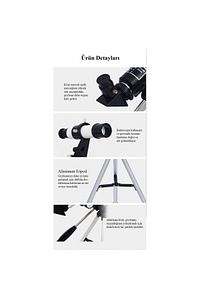 Profesyonel Astronomik Teleskop 150 Kat Yakınlaştırma Uzay-ay-doğa Gözlem Teleskobu Tripod Dahil ürün fotoğrafı