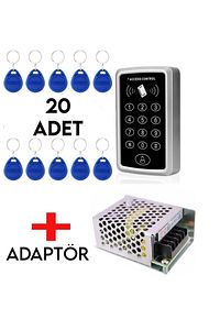 Adaptörlü Rfıd Şifreli Kapı Kilidi 20 Tag Anahtar ürün fotoğrafı