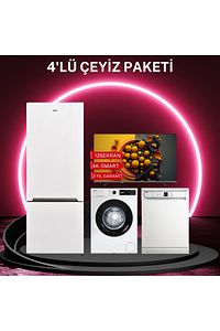 NFK 52111 NO-FROST 520 LT.BZD+CMI 106321 10 KG ÇM+BM 3121 3 PRG BM+50U9631 126 Ekran  4K SmarT TV ürün fotoğrafı
