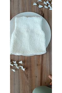Bebek Yeleği Welsoft Kumaş Iç Kısmı Pamuklu Önden Kurdelelı Kız Erkek Bebek Yenidoğan Beyaz Yelek ürün fotoğrafı