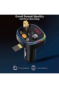 Araç Fm Transmitter 5.0 Bluetooth Araç Kiti Usb Mp3 Sd Kart Flash Için Uygun Çakmaklık Girişli ürün fotoğrafı