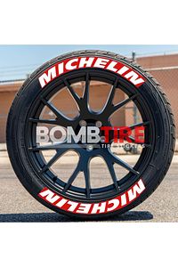 Çift Renk Lastik Yazısı Michelin Motosiklet Ve Otomobil Sticker Arma 4 Adet ürün fotoğrafı