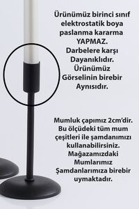 3 Lü Düz Ayak Paslanmaz Siyah Şamdan Mumluk Dekoratif Mumluk Ince Uzun Ayak Ev Dekorasyon ürün fotoğrafı