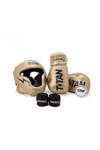 GOLD (ALTIN) Serisi Özel Takım Set ,  Boks Kaskı, Boks Eldiveni, Dişlik, Bandaj ürün fotoğrafı