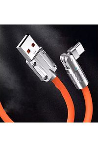 180° Dönebilen USB To Type-C 240W Hızlı Şarj Kablosu 1 Metre TURUNCU ürün fotoğrafı