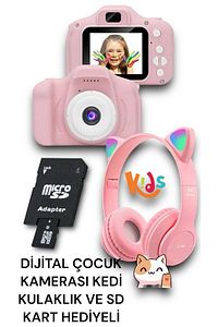 Dijatal Çocuk Kemerası Ve Rgb Kablosus Kedi Kulaklık Kiti 8 Gb Sd Hafıza Kartı Hediyeli ürün fotoğrafı