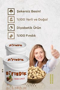 Doğal Şekersiz Fındık Ezmesi Diyabetik Ürün 1kg Katkısız Vegan Glutensiz Sürülebilir %100 Fındıklı ürün fotoğrafı