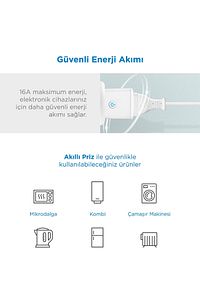 Akıllı Wi-fi Destekli 16a Uzaktan Kontrollü Akım Korumalı Tekli Priz - Uygulama Üzerinden Kontrol ürün fotoğrafı