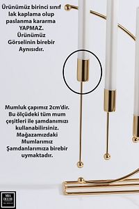 Nota Model 3'lü Gold Metal Şamdan Mumluk Seti Paslanmaz Lüks Dekoratif Ev Aksesuarı ürün fotoğrafı