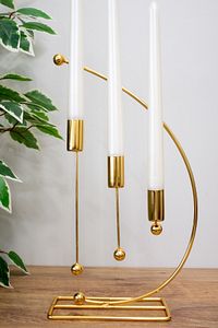Nota Model 3'lü Gold Metal Şamdan Mumluk Seti Paslanmaz Lüks Dekoratif Ev Aksesuarı ürün fotoğrafı