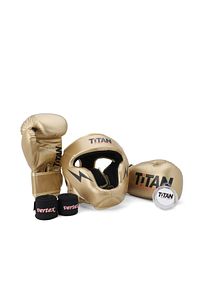 GOLD (ALTIN) Serisi Özel Takım Set ,  Boks Kaskı, Boks Eldiveni, Dişlik, Bandaj ürün fotoğrafı