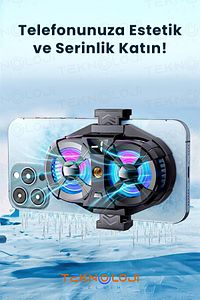 Telefon Soğutucu Fan Çift Pervaneli 3 kademeli Işıklı Göstergeli Bütün Telefon Modelleri İle Uyumlu ürün fotoğrafı