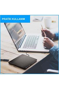 USB 3.0 Taşınabilir CD DVD Yazıcı Okuyucu Windows Mac Dizüstü Masaüstü Bilgisayar ürün fotoğrafı