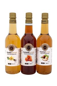 Şekersiz ( Sugar Free) - Vanilya * Karamel * Fındık Aromalı Kahve Şurubu - 3 Lü Set - 750 ml X 3 Ad. ürün fotoğrafı