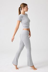 x Melodi Gri Melanj Bedene Oturan Tişört Short Fitted ürün fotoğrafı