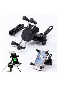 Usb Şarjlı Ayna Bağlantılı Motosiklet Telefon Tutucu Motor Tutacağı ürün fotoğrafı