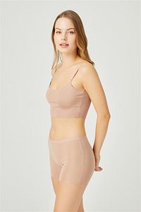 Kahverengi Basic Lazer Kesim Dikişsiz Kadın Boxer ürün fotoğrafı