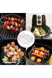 Fritöz Izgarası 3 Şişli Airfryer Aksesuar Teli Ve Ekmek Kızartma Rafı, 2'li Paslanmaz Çelik Set ürün fotoğrafı