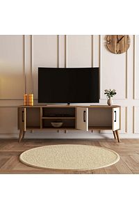 1584 Exxen 150 CM (AHŞAP AYAKLI) Tv Ünitesi Sepet - Beyaz ürün fotoğrafı