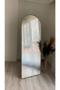 Metal Çerçeve Gold Oval Ayaklı Boy Aynası 65x180 Cm ürün fotoğrafı