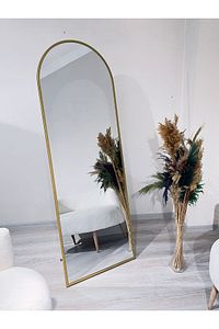 Metal Çerçeve Gold Oval Ayaklı Boy Aynası 65x180 Cm ürün fotoğrafı