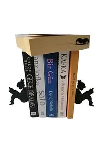 Dekoratif Kitap Okuyan Kız Figürlü Metal Kitap Tutucu 2'li Paket (KİTAP AYRACI HEDİYELİ) Mk1s ürün fotoğrafı