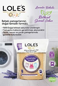 Doğal Granül Sabun Tozu, Bebek Çamaşırları Için Matik, 1kg, Lavanta Kokulu, %100 Bitkisel Bazlı ürün fotoğrafı