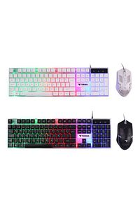 TMK-03 Beyaz Gaming Rgb Işıklı Kablolu Q Klavye Ve Mouse Seti ürün fotoğrafı