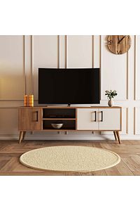 1584 Exxen 150 CM (AHŞAP AYAKLI) Tv Ünitesi Sepet - Beyaz ürün fotoğrafı
