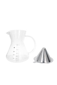 Borosilikat Cam Kahve Demlik Metal Süzgeçli - 600 Ml Filtre Kahve Demliği ürün fotoğrafı