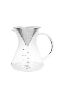 Borosilikat Cam Kahve Demlik Metal Süzgeçli - 600 Ml Filtre Kahve Demliği ürün fotoğrafı