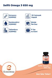 Omega-3 650 mg - 30 Yumuşak Kapsül | Yüksek EPA ve DHA İçeriği ürün fotoğrafı