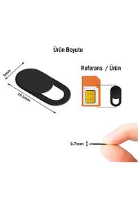 Laptop Tablet Kamera Webcam Kapatıcı Örtücü Sürgülü Kapak 3'lü Siyah ürün fotoğrafı
