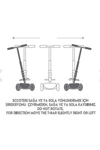 Kız Erkek Çocuk Scooter, Yüksekliği Ayarlanabilir Çocuk Scooter, Led Işıklı Tekerlekler ürün fotoğrafı
