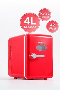 4L Kırmızı Mini Buzdolabı HMFR-02 ürün fotoğrafı