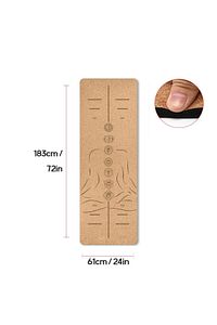 Tpe Üzeri Doğal Mantar Kaplama Yoga Fitness Matı 5 Mm Non-slip Mat Çantası Hediyeli ürün fotoğrafı