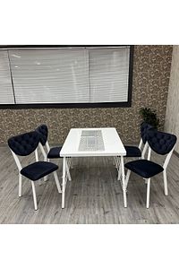 Mutfak Masa Sandalye Takımı Akuamarin 80-120 Ck 4 Kişilik Mutfak Masası Takımı ürün fotoğrafı