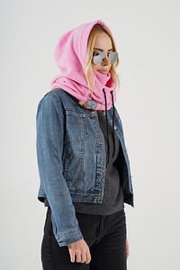 Kadın Pembe Polar Rüzgar Geçirmez Kar Maskesi Balaklava Şapka Atkı Boyunluk Kar Maskesi ürün fotoğrafı