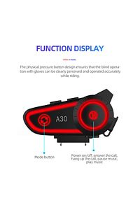 A30 Motosiklet Kask Kulaklık Intercom Işıklı Motorsiklet Interkom ürün fotoğrafı