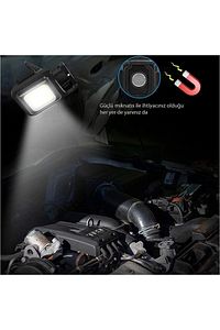 Mini Led El Feneri , Karabinalı, Mıknatıslı , Su Geçirmez , Şişe Açacaklı , Şarjlı 800mah ürün fotoğrafı