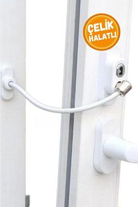 Beyaz 1 Adet Çelik Halatlı Kablolu Pvc Pencere Emniyet Çocuk Güvenlik Kilidi ürün fotoğrafı