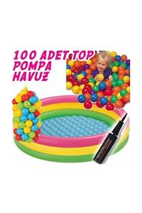 Şişme Taban Oyun Havuzu + 100 Oyun Topu + Pompa ürün fotoğrafı
