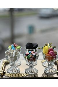 6 lı Ayaklı Mini Kahve Yanı Lokumluk Şekerlik İkramlık ürün fotoğrafı