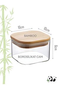 6'lı Bambu Kahvaltılık Seti Cam Hazneli Silikon Vakumlu Kapaklı Tepsi Dahil 13 Parça Sunum Organizer ürün fotoğrafı