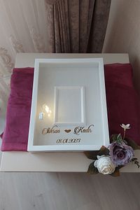 30x40 Cm Ledli ve İsimli Fotoğraf Bölümlü Tasarım Gül Kutusu Anı Çerçevesi! Ayna Çerçeve! ürün fotoğrafı
